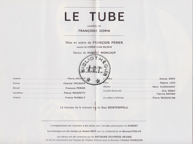 Les programmes de Théatre de l\